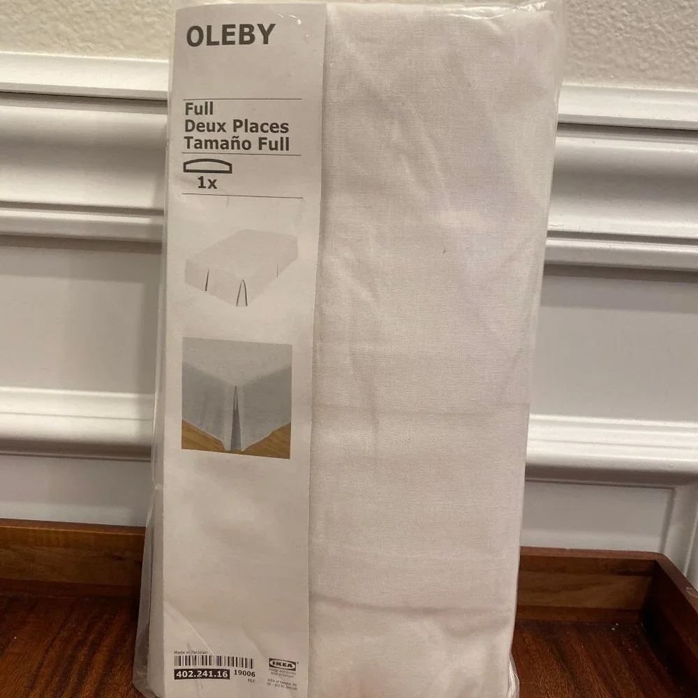 NEW - Ikea OLEBY Bed Skirt White Full 102 X 79 X 15